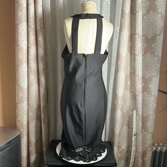 Bisou Bisou Michele Bohbot Black Halter Dress - Sz 14 - Picture 4 of 10